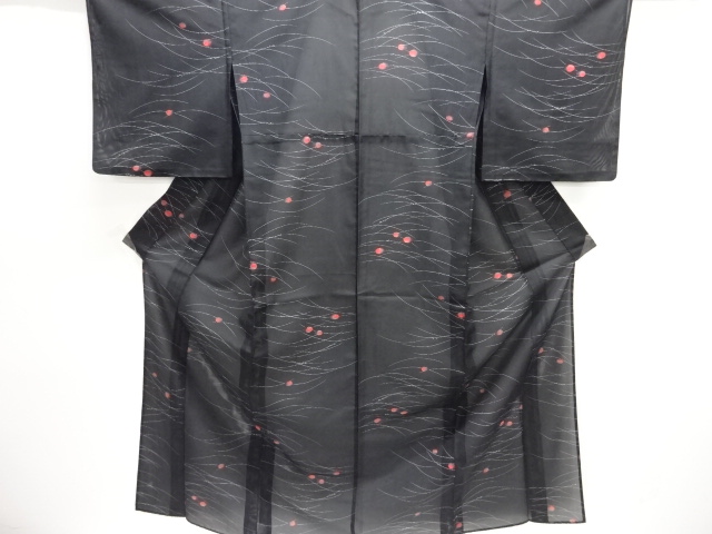 駒絽 露芝模様小紋着物